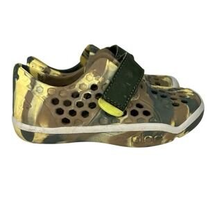 Plae Mimo Kids Water Shoes Camo Green Yellow Hook & Loop Toddler Unisex Size 8 R